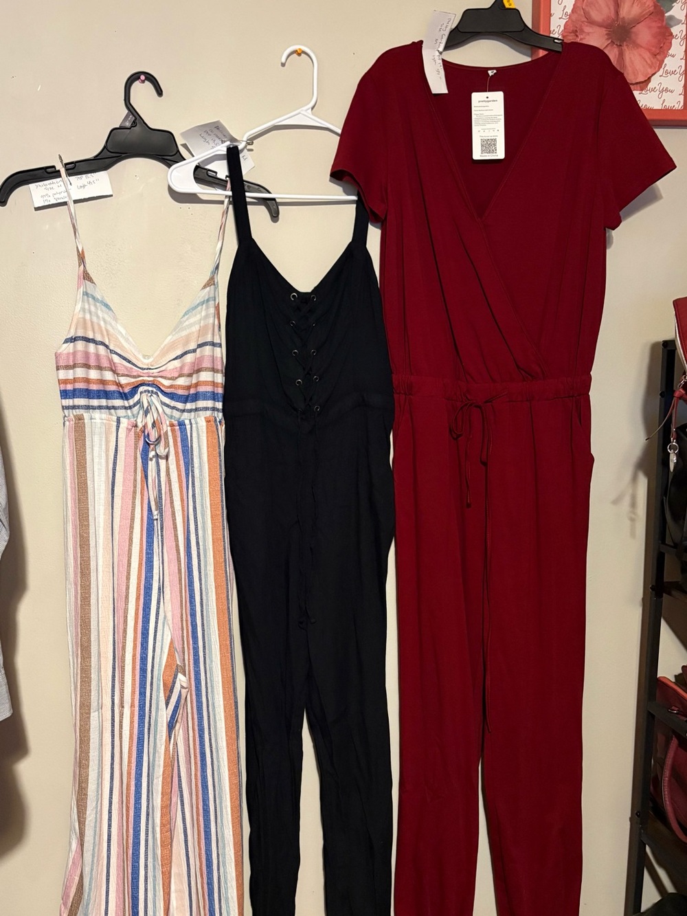 Hollister ,pretty garden & xhilaration Burgundy Short-Sleeve Wrap Jumpsuit #50
